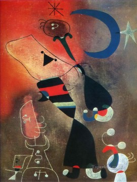 Joan Miro Painting - Woman and Bird in the Moonlight Joan Miro